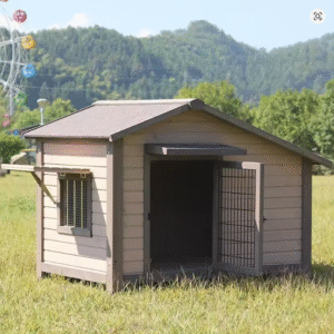 Outdoor solid wood sunscreen and rain protection dog house