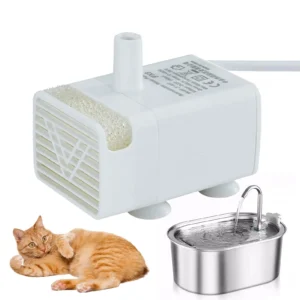 Replacement Pump for Cat Water Fountain Cat Water Fountain Pump Quiet Submersible Motor for Apartment Travel Outdoor Pet Station