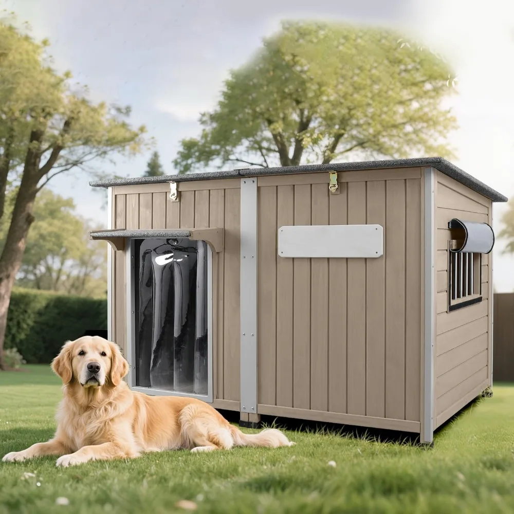 Extra Large 55L Dog House - Outdoor Weatherproof with Anti-Chewing Fram